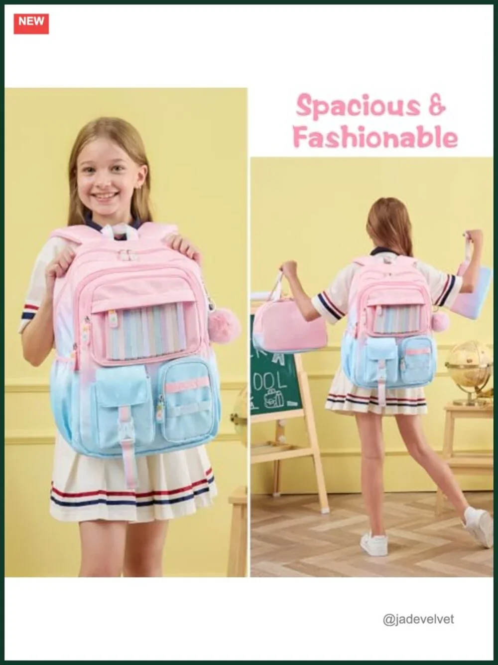 3-Piece Waterproof Kids Backpack Set with Lunch Bag & Pencil Case for School